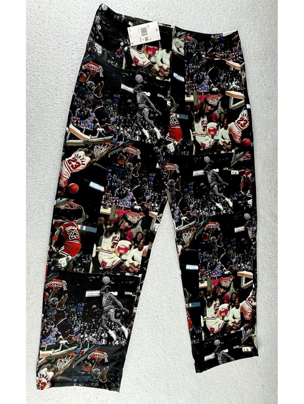 Jordan Men’s Pants 38W Black Cotton Standard Straight Graphic Pockets